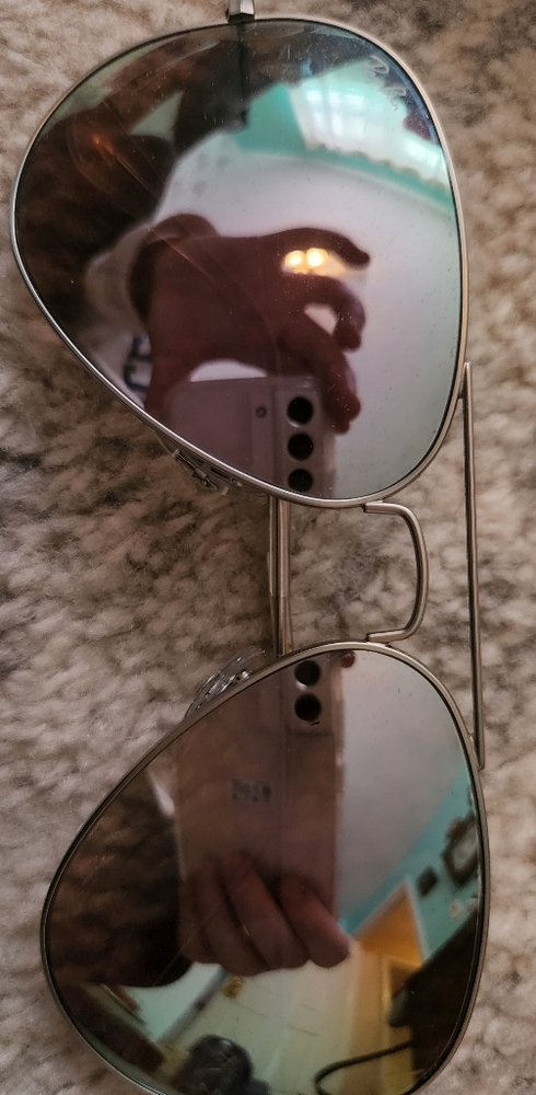 RayBan purple mirror lens sunglasses